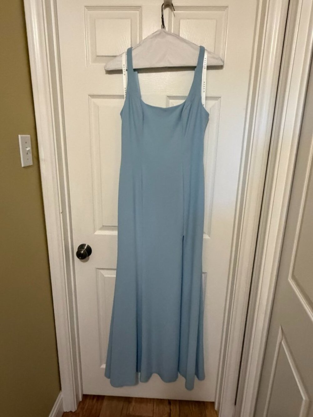 Azazie - Light Blue floor length dress - size 10